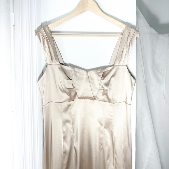 CALVIN KLEIN 🥂 Y2K cocktail satin mini metallic bronze dress L • XL - Picture 5 of 7